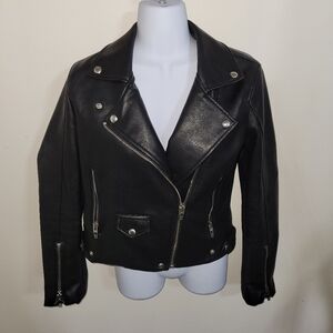 Blank NYC Faux Leather Black Moto Jacket - Sz XS